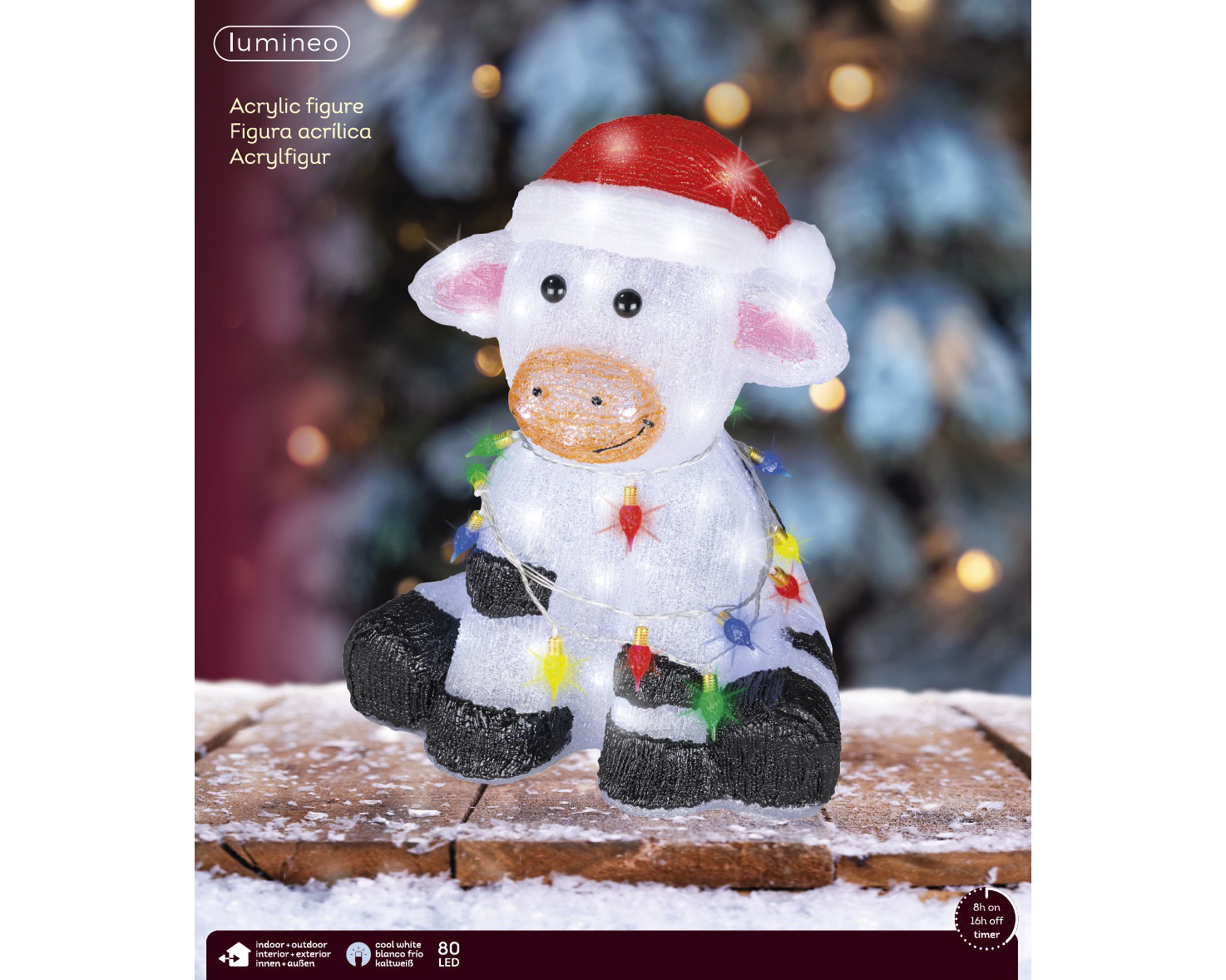 Lumineo LED Koe - Kerstverlichting - 80 - Koel wit - 40 cm Lumineo LED Koe - Kerstverlichting - 80 - Koel wit - 40 cm