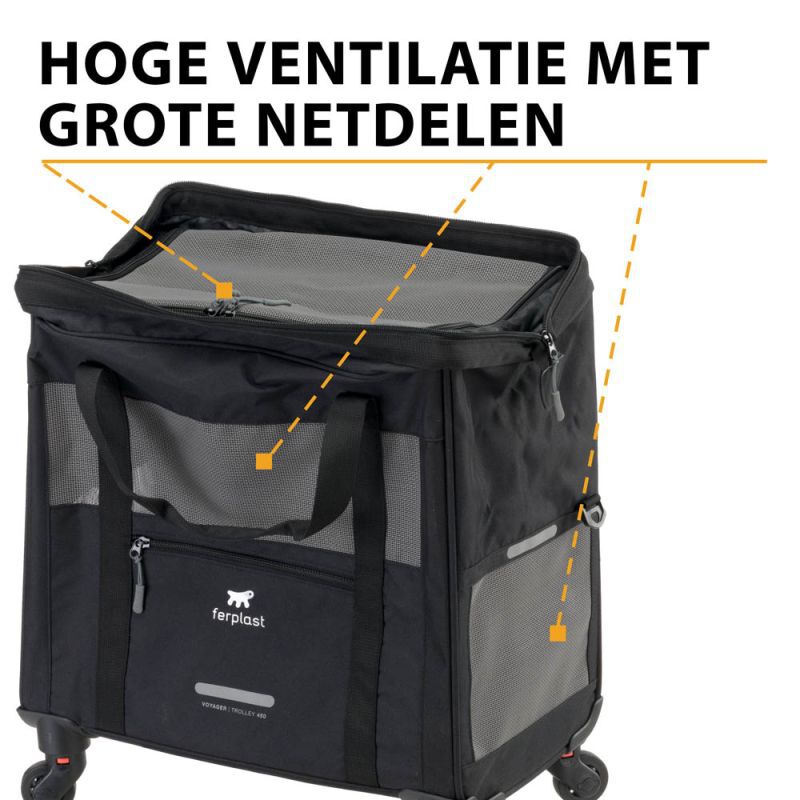 Ferplast Voyager - Trolley - Zwart - xx cm - Medium
