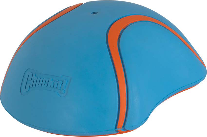 Chuckit Indoor Slider met Pieper - Apporteren - Hondenspeelgoed - Lichtblauw/Oranje - 23x15x7 cm