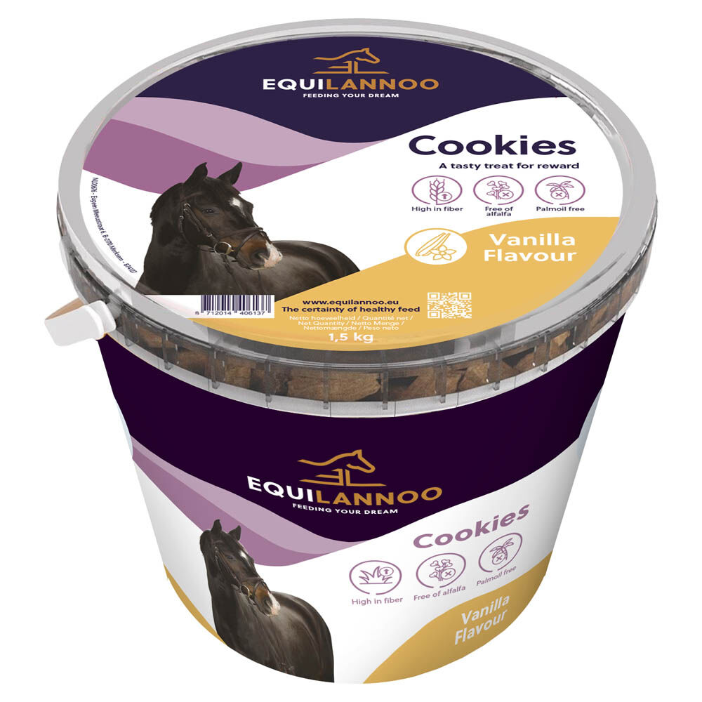 Equilannoo Coockies Vanilla - Paardensnoepjes - 1.5 Kilogram - Vanille Equilannoo Coockies Vanilla - Paardensnoepjes - 1.5 Kilogram - Vanille