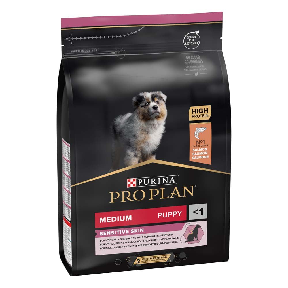 PRO PLAN Sensitive Skin Puppy Medium - Hondenvoer - 3 Kilogram - zalm