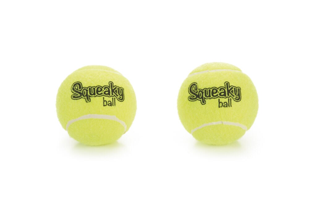 Beeztees Tennisbal met Pieper - Hondenspeelgoed - geel - 26.5x10x8 cm