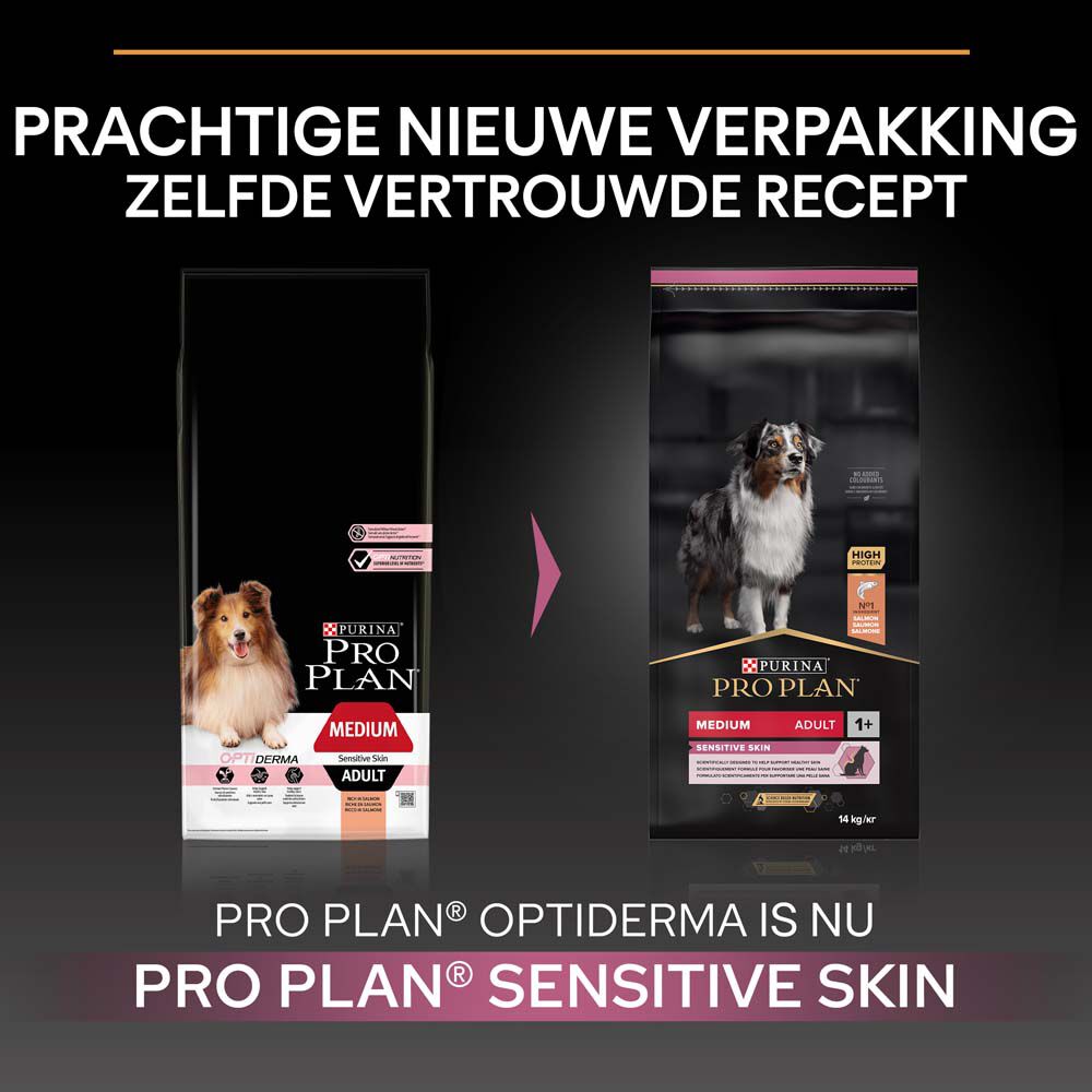 PRO PLAN Sensitive Skin Senior Medium/Large - Hondenvoer - 14 Kilogram - zalm