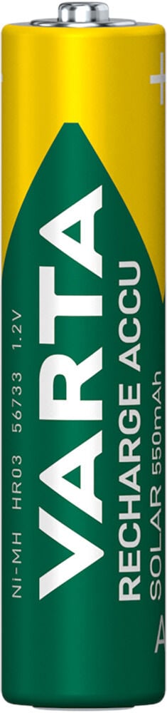 VARTA Solar AAA  550mAh Oplaadbaar - Batterij - 2 Stuks