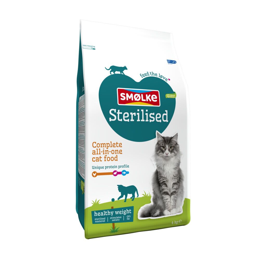 Smölke Sterilised - Kattenvoer - 4 Kilogram - vis, lam, kip