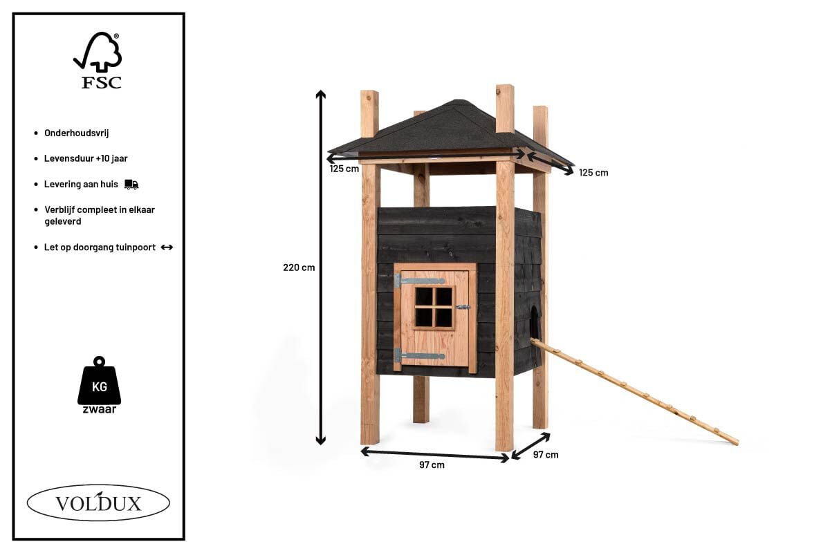 Voldux Hooiberg Teun - Kippenhok  - Zwart