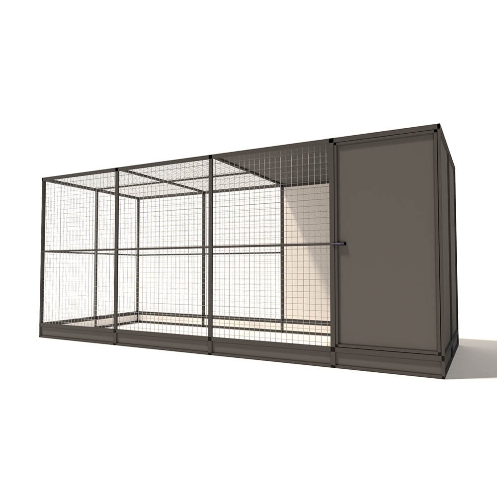 Glorenza Evi - Kattenren met sluis - Antraciet - 193x176x449 cm Glorenza Evi - Kattenren met sluis - Antraciet - 193x176x449 cm
