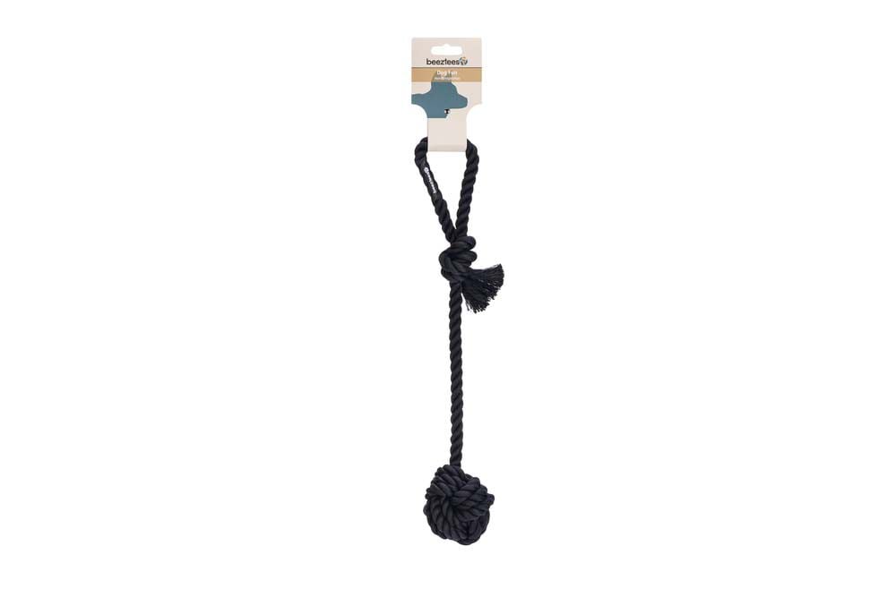 Beeztees Vic Slingertouw - Apporteren - Hondenspeelgoed - zwart - 7x7x8 cm