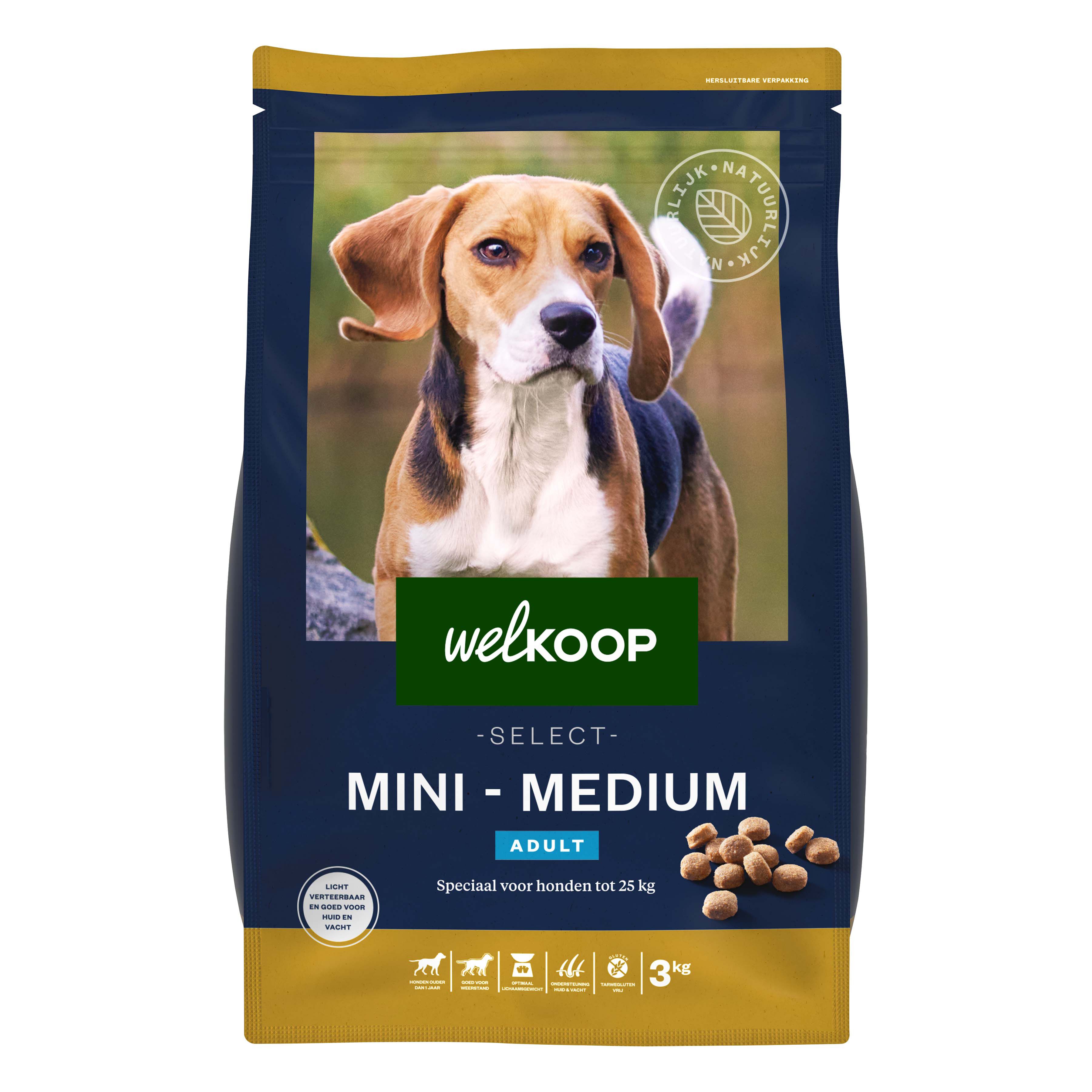 Welkoop Select Adult Mini-Medium Krokante brokken - Hondenvoer - 3 Kilogram - kip Welkoop Select Adult Mini-Medium Krokante brokken - Hondenvoer - 3 Kilogram - kip