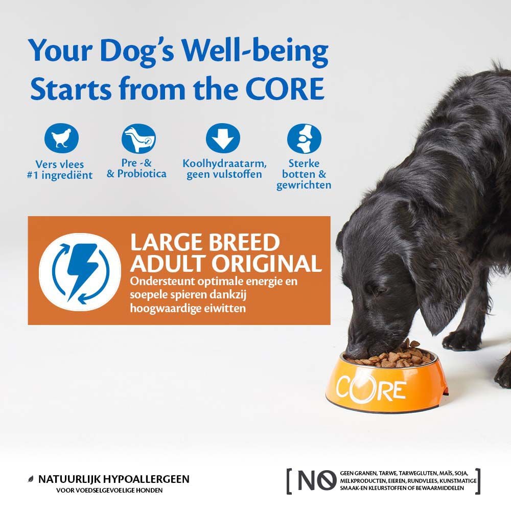 Wellness CORE Adult Original Large-Breed - Hondenvoer - 10 Kilogram - kip