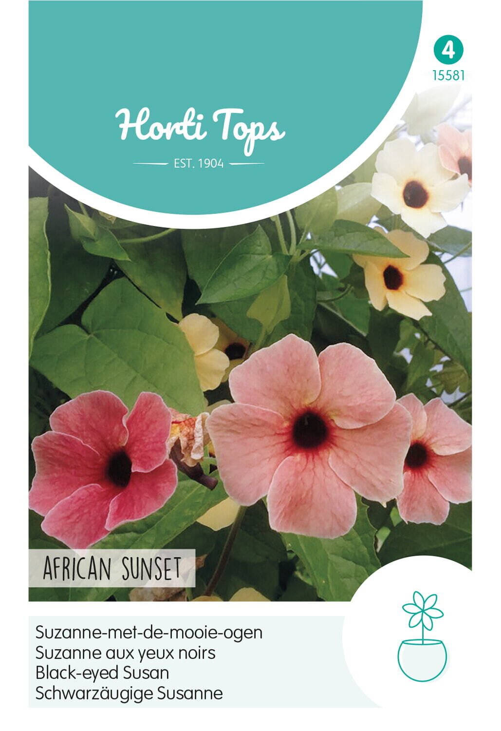 Hortitops Suzanne-met-de-mooie-ogen mix Thunbergia alata  - Bloemzaden