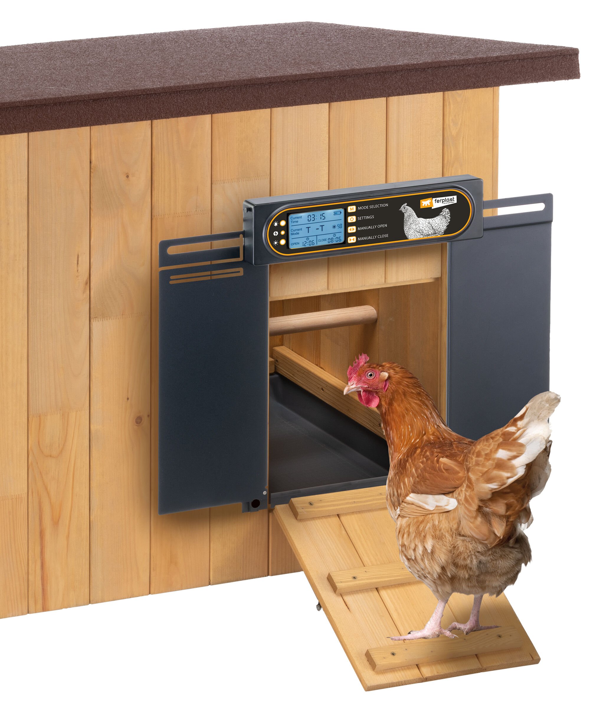 Ferplast - Automatische deuropener kippenhok - Grijs