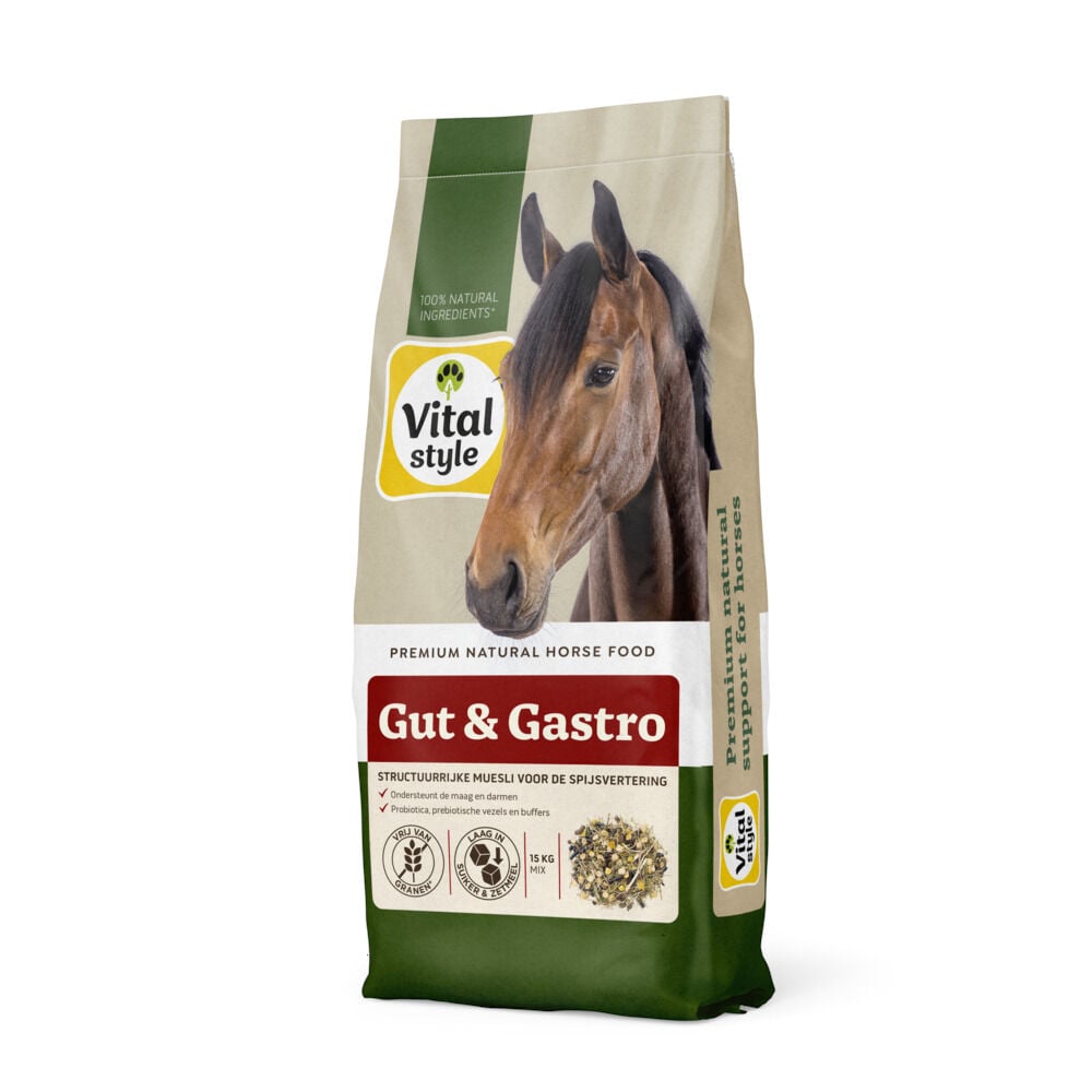 VITALstyle Gut & Gastro Muesli - Paardenvoer - 15 Kilogram - Zak