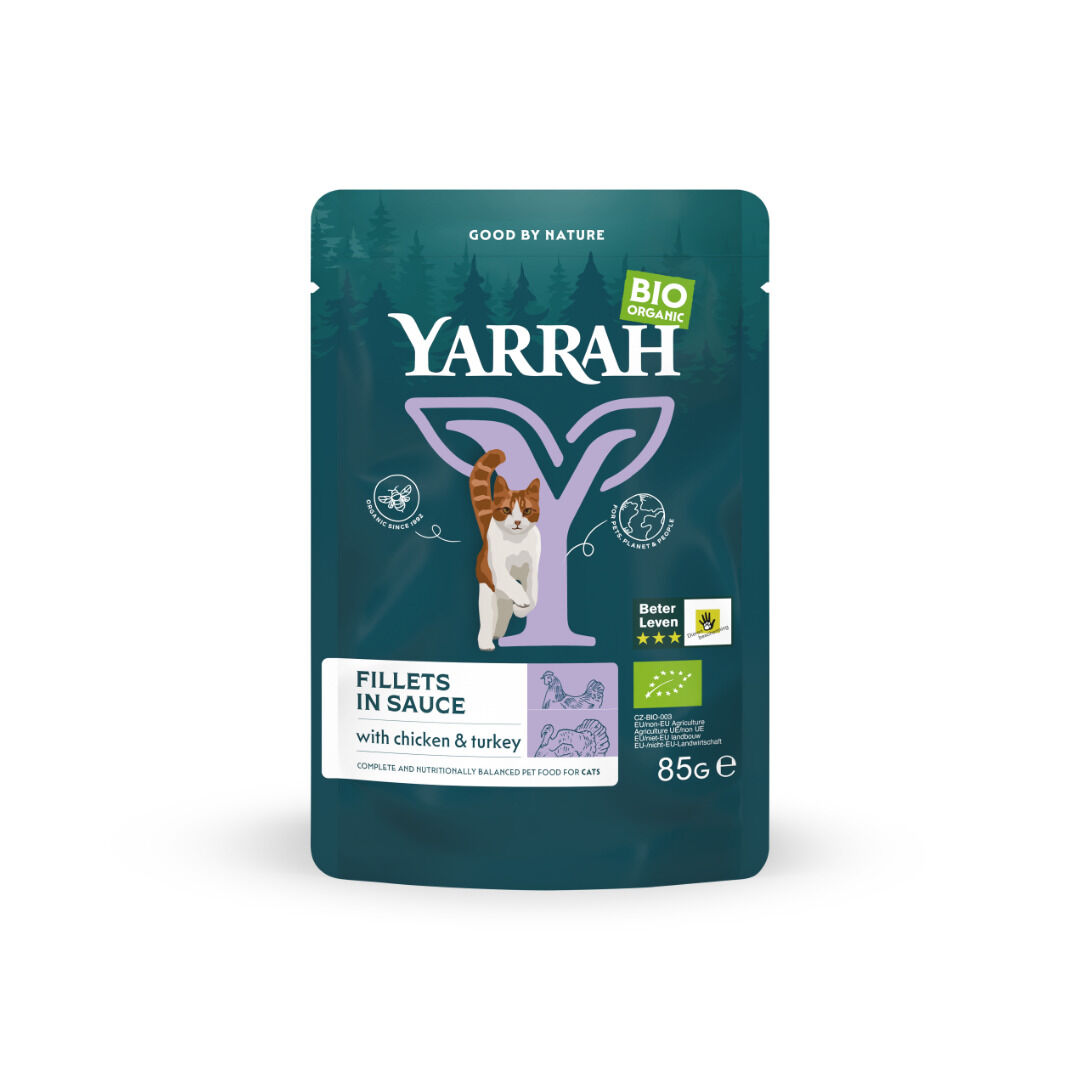 Yarrah Bio Fillets In Saus - Kattenvoer - 85 Gram - kalkoen