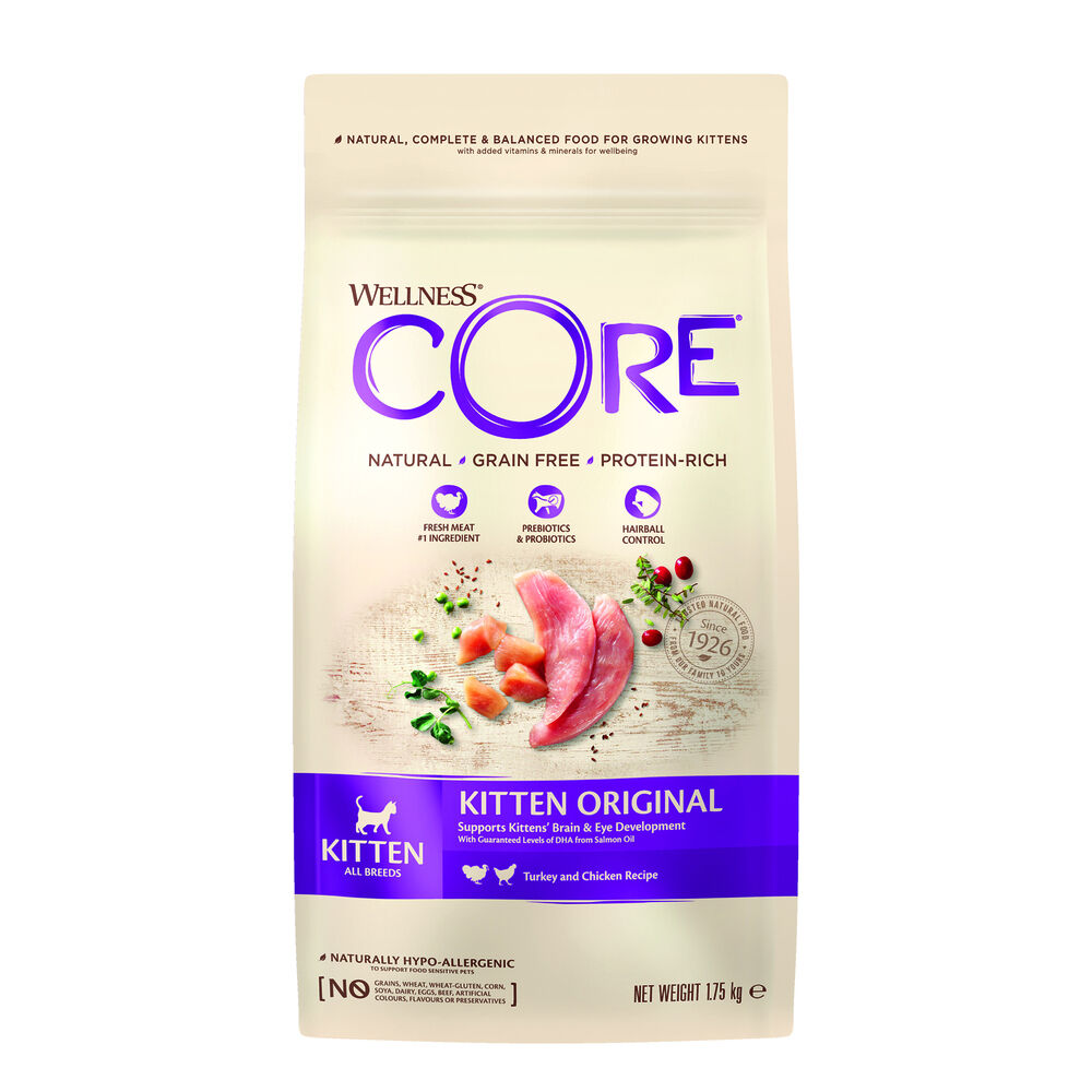 Wellness Core Kitten Original - Kattenvoer - 1.75 Kilogram - zalm, kalkoen Wellness Core Kitten Original - Kattenvoer - 1.75 Kilogram - zalm, kalkoen