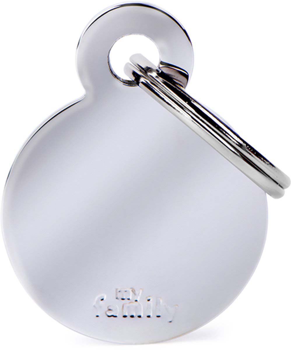 My Family Rond - Hondenpenning - Chroom - S