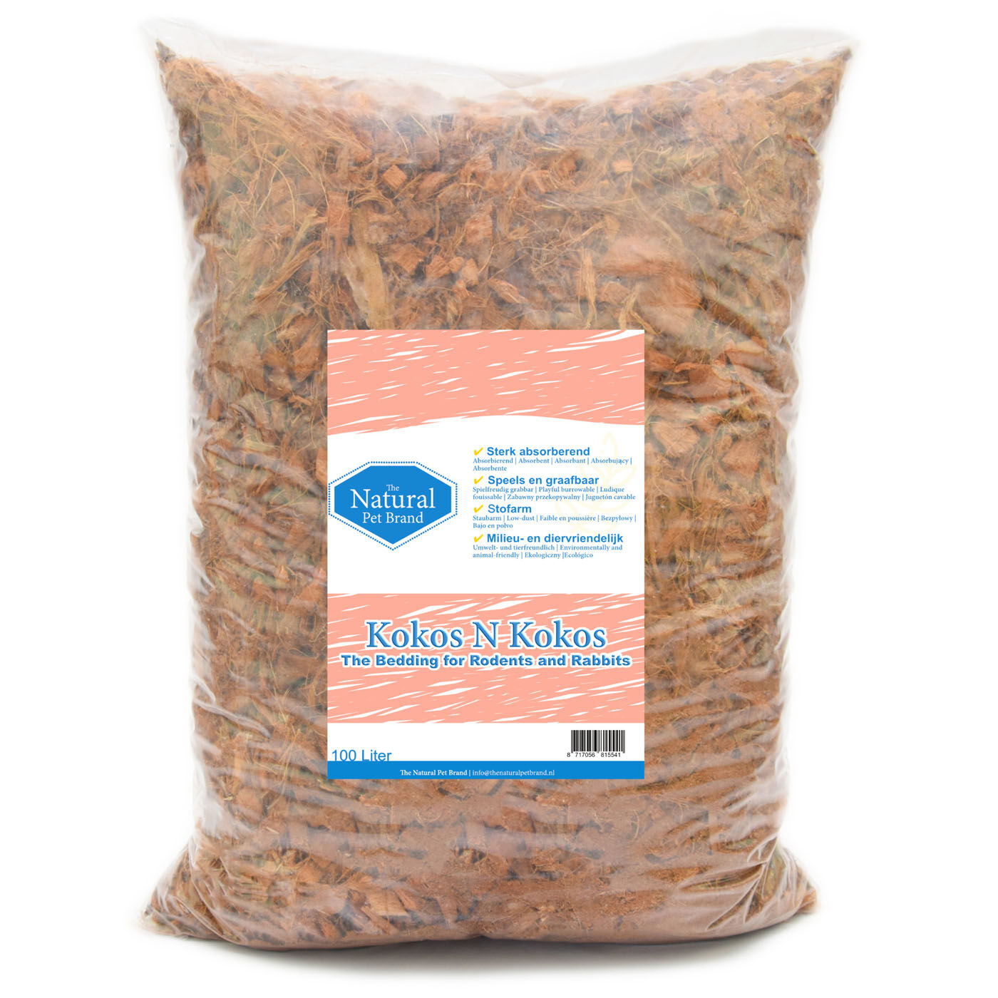 The Natural Pet Brand Kokos N Kokos - Bodembedekking - 100 Liter The Natural Pet Brand Kokos N Kokos - Bodembedekking - 100 Liter
