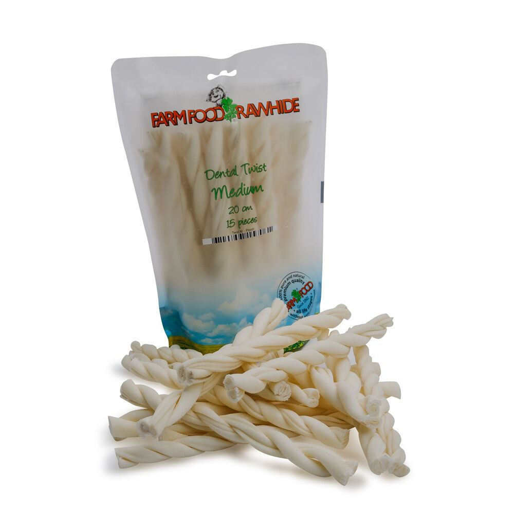 Farm Food Rawhide Dental Twist - Hondensnack - 15 Stuks - dental - M Farm Food Rawhide Dental Twist - Hondensnack - 15 Stuks - dental - M