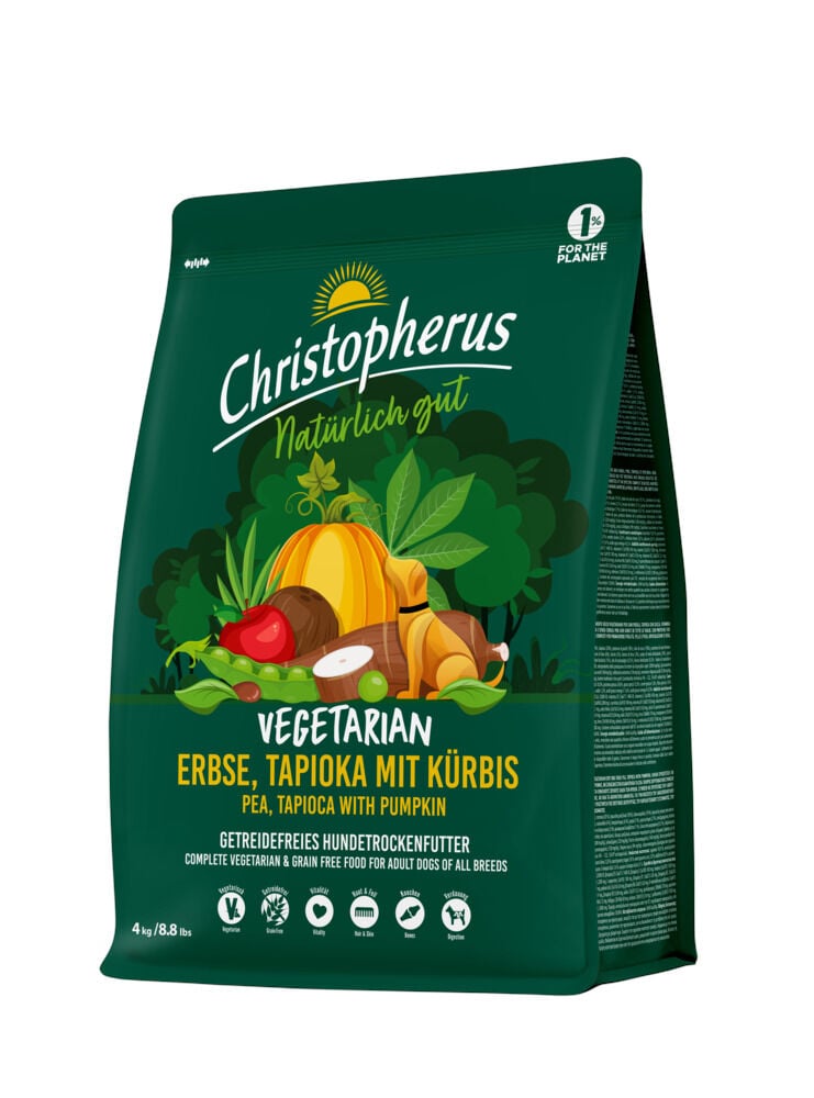 Christopherus Vegetarian - Hondenvoer - 4 Kilogram - groente Christopherus Vegetarian - Hondenvoer - 4 Kilogram - groente