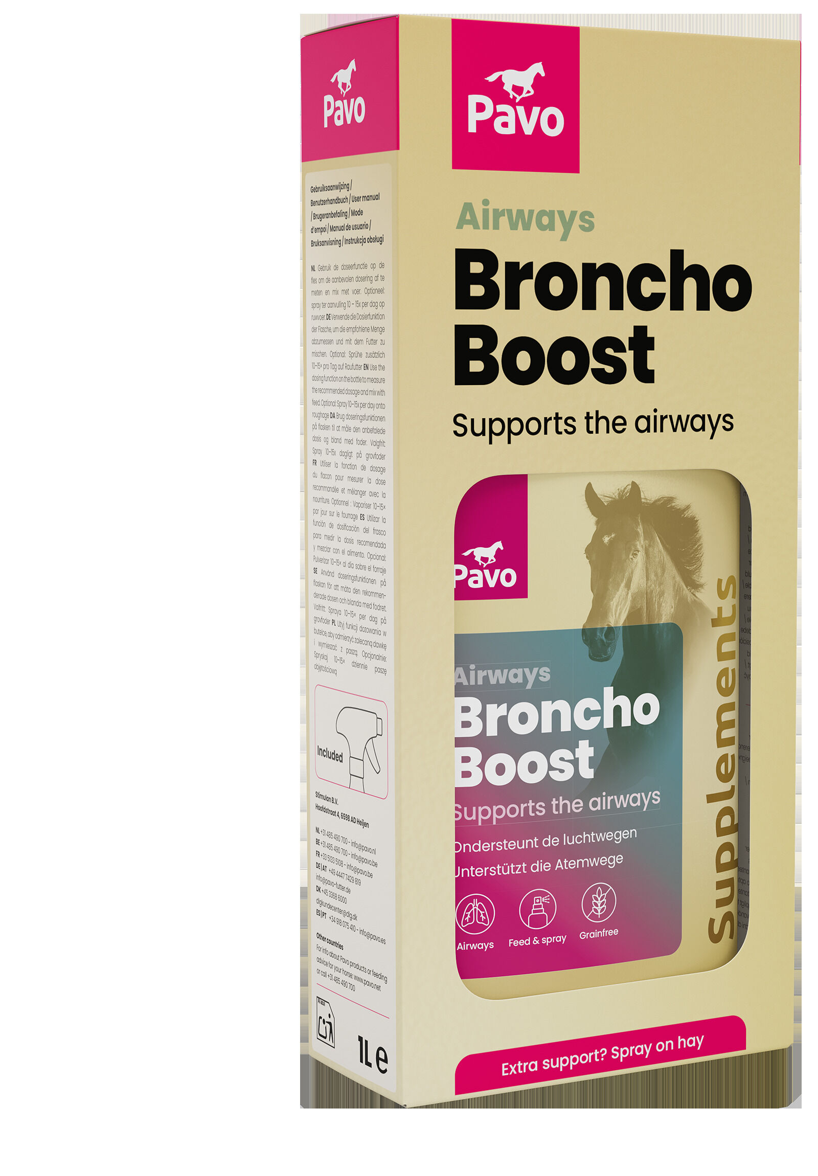 Pavo BronchoBoost - Luchtwegsupplement - 1 Liter - Fles