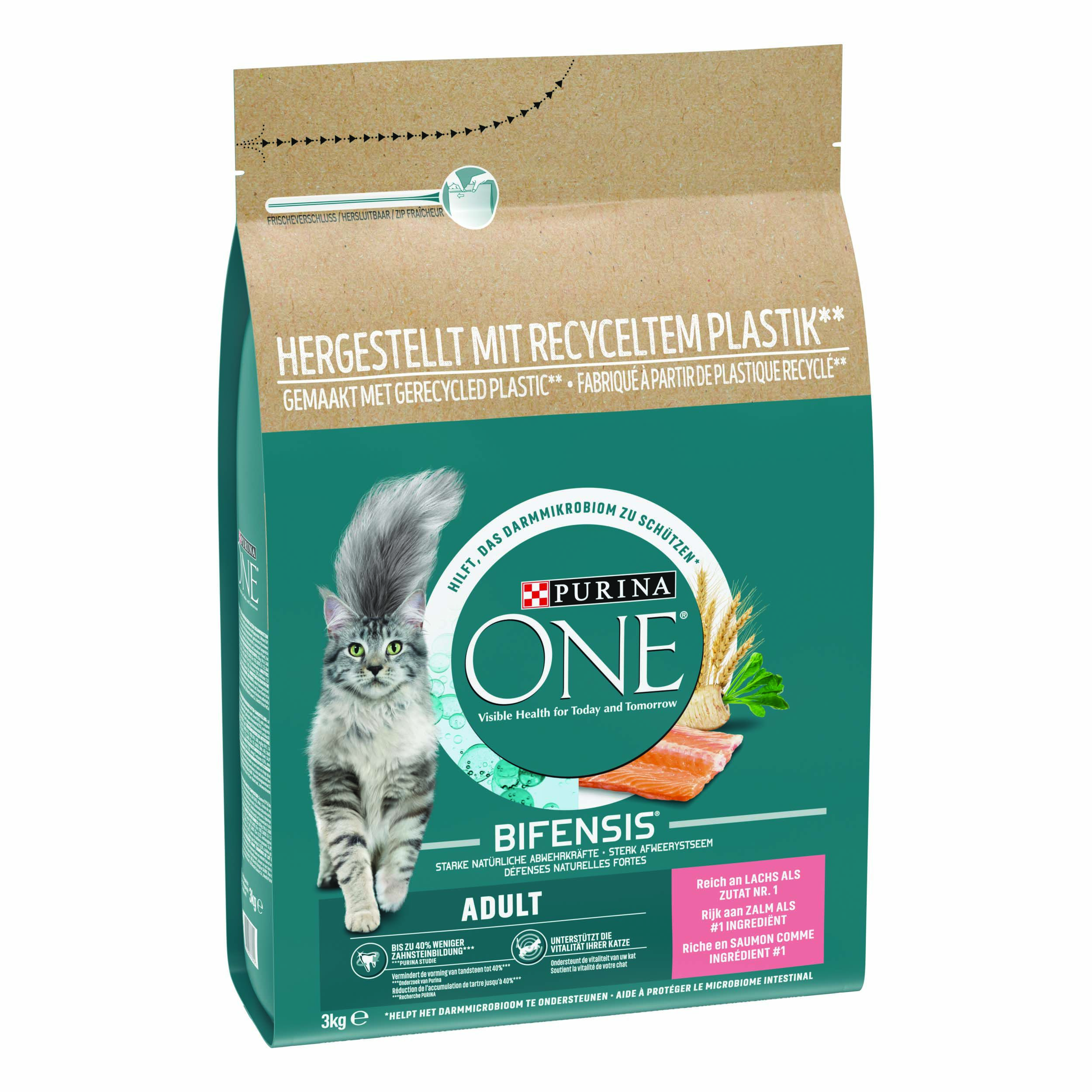 Purina One Adult - Kattenvoer - 3 Kilogram - zalm