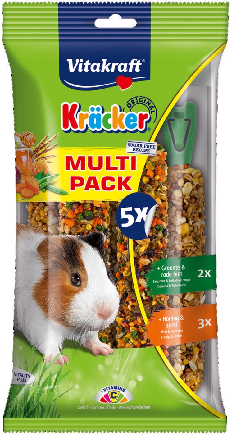 Vitakraft Kräcker Voordeelpak - Caviasnack - 5 Stuks - groente