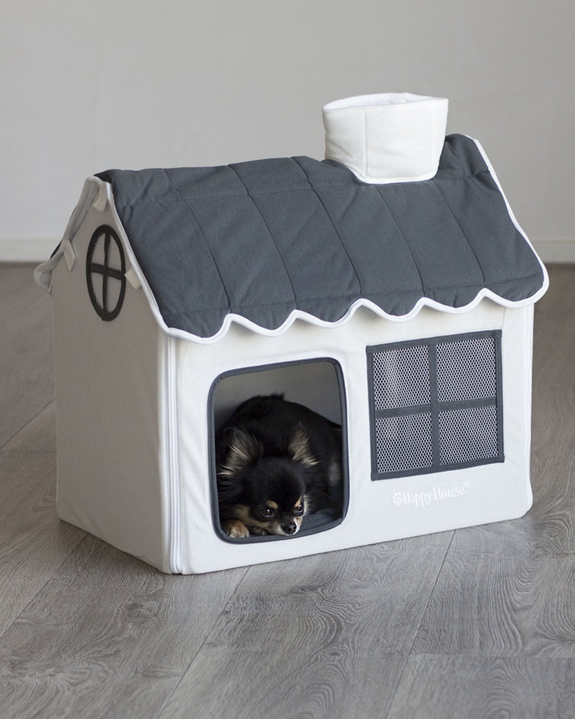 Happy-House Villa Luxury Living - Hondenkussen - Offwhite/Grij - 49x52x36 cm - Klein