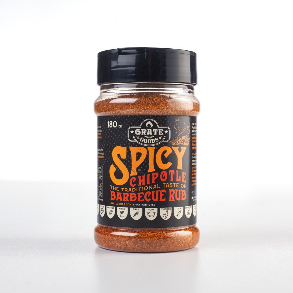 Grate goods Spicy Chipotle - BBQ rub - 180 Gram - Bruin Grate goods Spicy Chipotle - BBQ rub - 180 Gram - Bruin