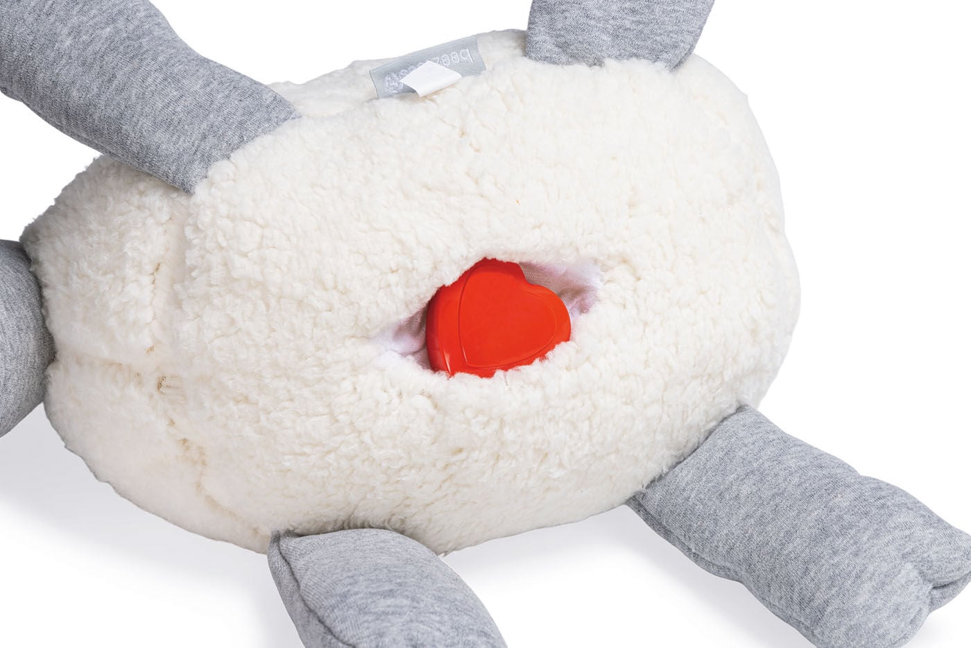 Beeztees Schaap - Knuffel met hartslag - Puppyspeelgoed - Grijs Wit - 14x36x25 cm