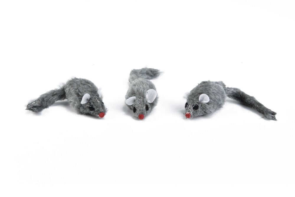 Beeztees Pluche Muisje - Kattenspeeltje - Grijs - 5 cm Beeztees Pluche Muisje - Kattenspeeltje - Grijs - 5 cm