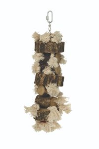 Beeztees Agopornide speeltouw naturel - Vogelspeeltje - 31x10x9 cm