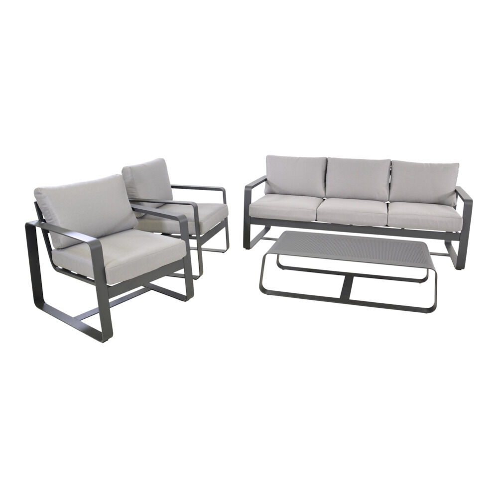 Lesli Living Belezza - Loungeset - Antraciet - 1x194x1 cm