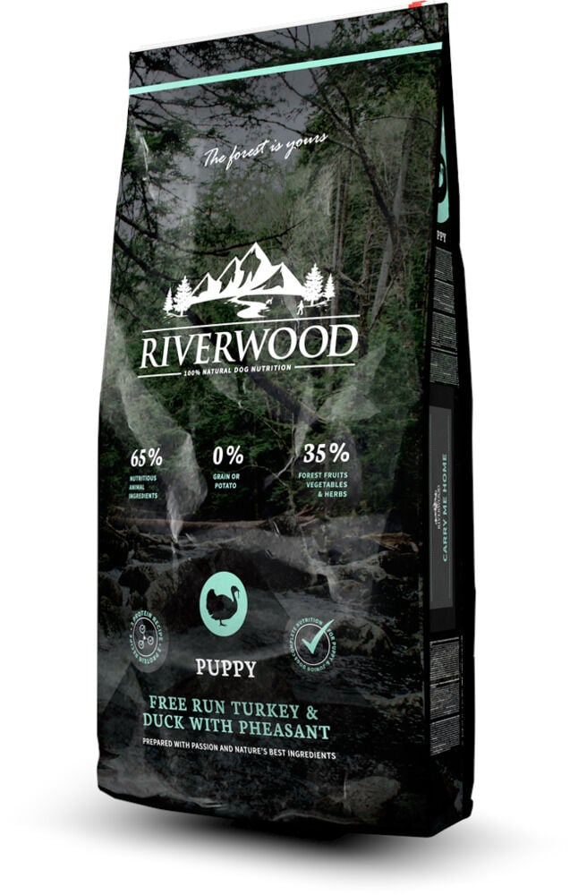Riverwood Puppy - Hondenvoer - 12 Kilogram - eend, kalkoen Riverwood Puppy - Hondenvoer - 12 Kilogram - eend, kalkoen