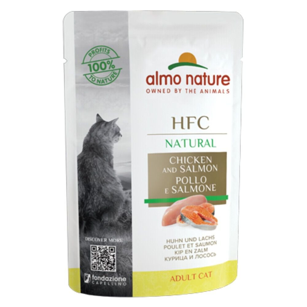 Almo Nature HFC Natural - Kattenvoer - 55 Gram - zalm, kip Almo Nature HFC Natural - Kattenvoer - 55 Gram - zalm, kip