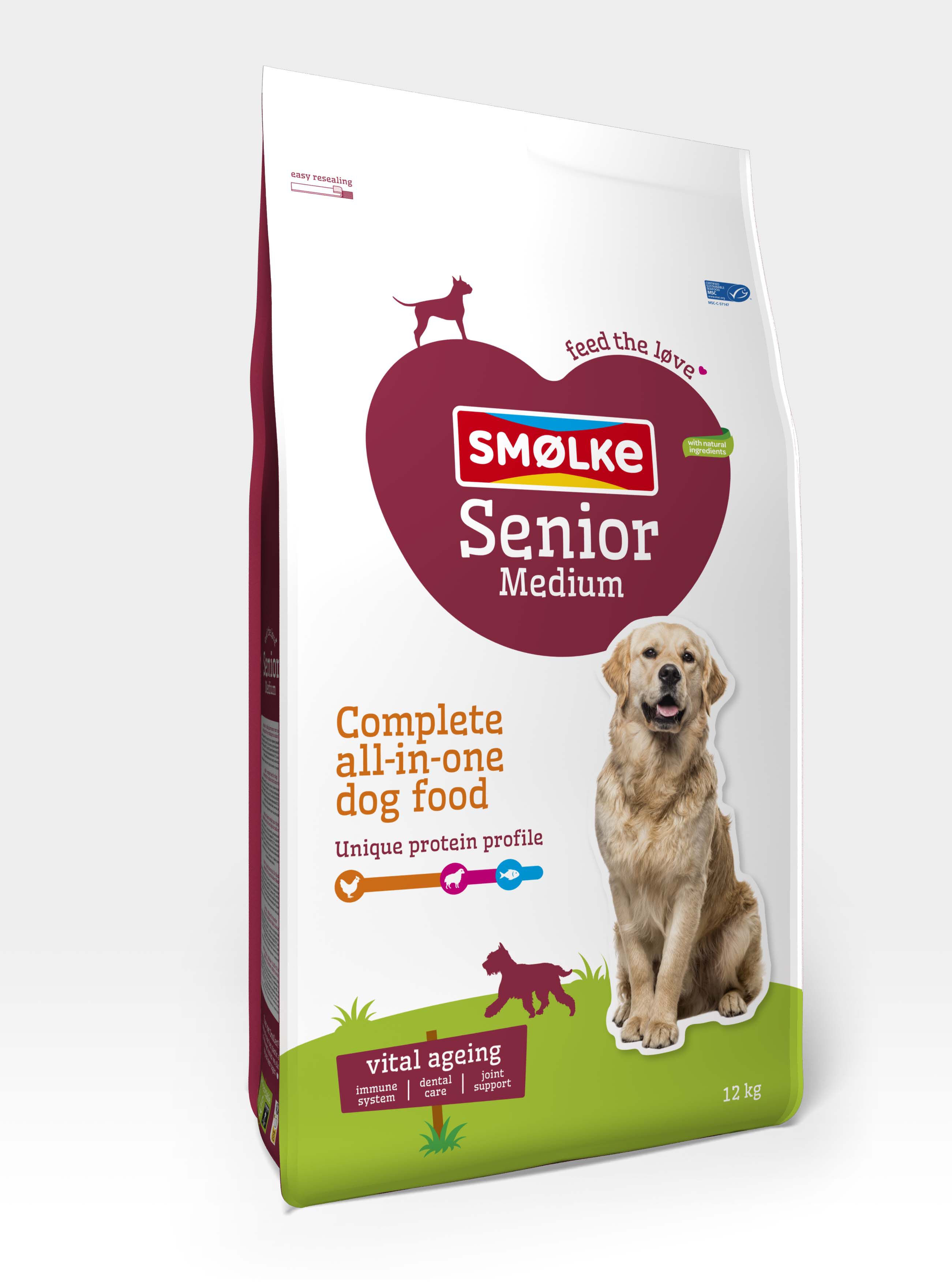 Smölke Senior Medium - Hondenvoer - 12 Kilogram - kip, lam, vis Smölke Senior Medium - Hondenvoer - 12 Kilogram - kip, lam, vis