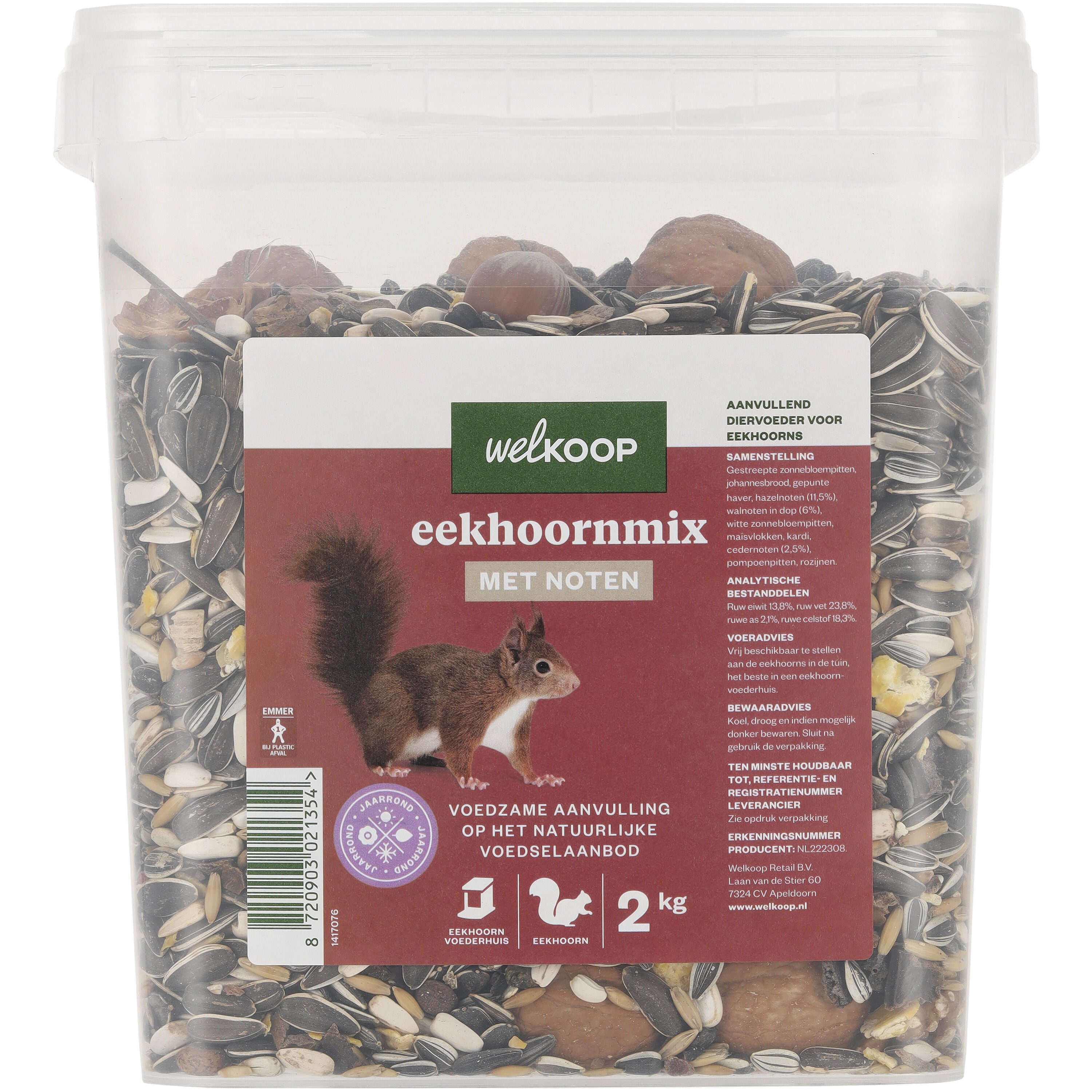 Welkoop - Eekhoornvoer Mix - 2 Kilogram - noten