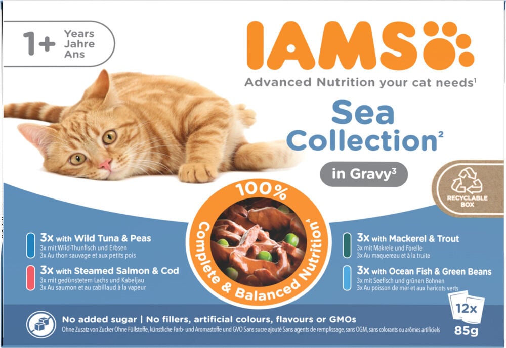 IAMS Sea - Delights - 12x85 gram - 1020 Gram - zalm, vis