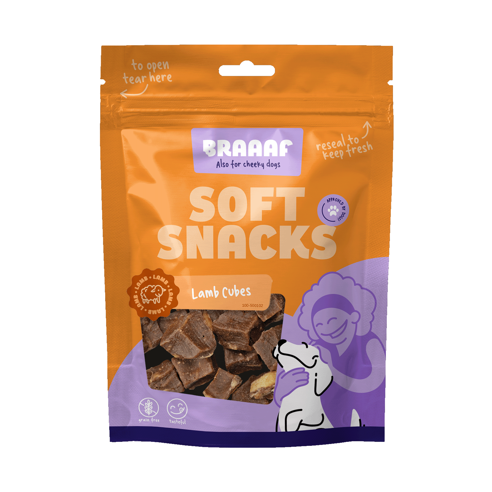 Braaaf Soft snacks Blokjes - Hondensnack - 85 Gram - vis, lam Braaaf Soft snacks Blokjes - Hondensnack - 85 Gram - vis, lam