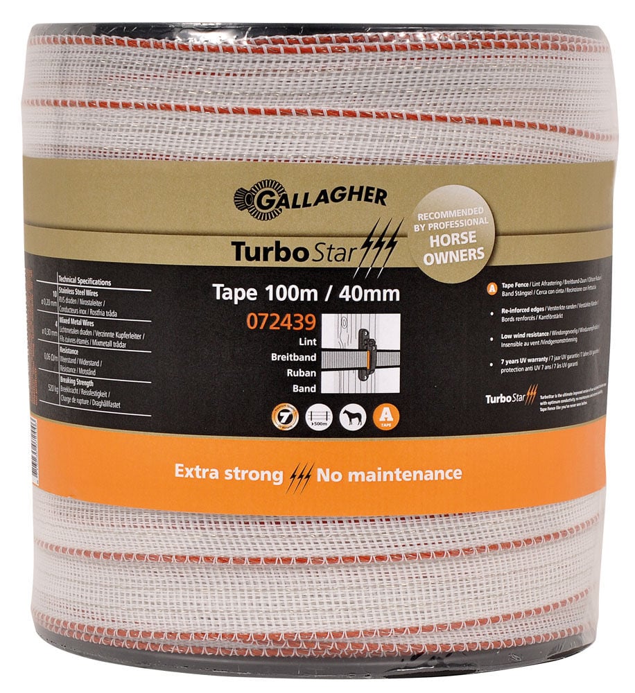 Gallagher Turbostar Lint - Geleiders - 22 cm - 100 Meter - Wit - 21 cm - 35000 cm Gallagher Turbostar Lint - Geleiders - 22 cm - 100 Meter - Wit - 21 cm - 35000 cm