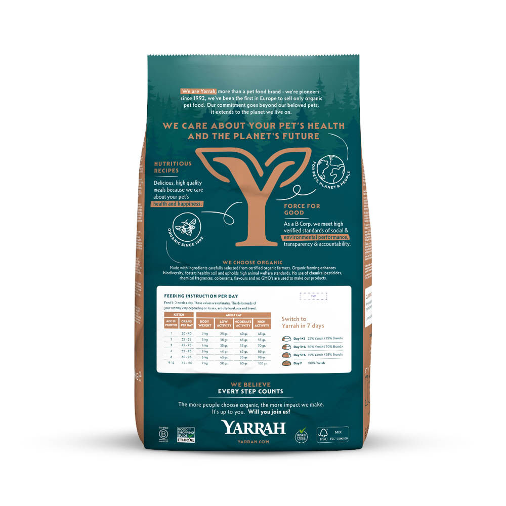 Yarrah Biologisch Graanvrij - Kattenvoer - 10 Kilogram - kip