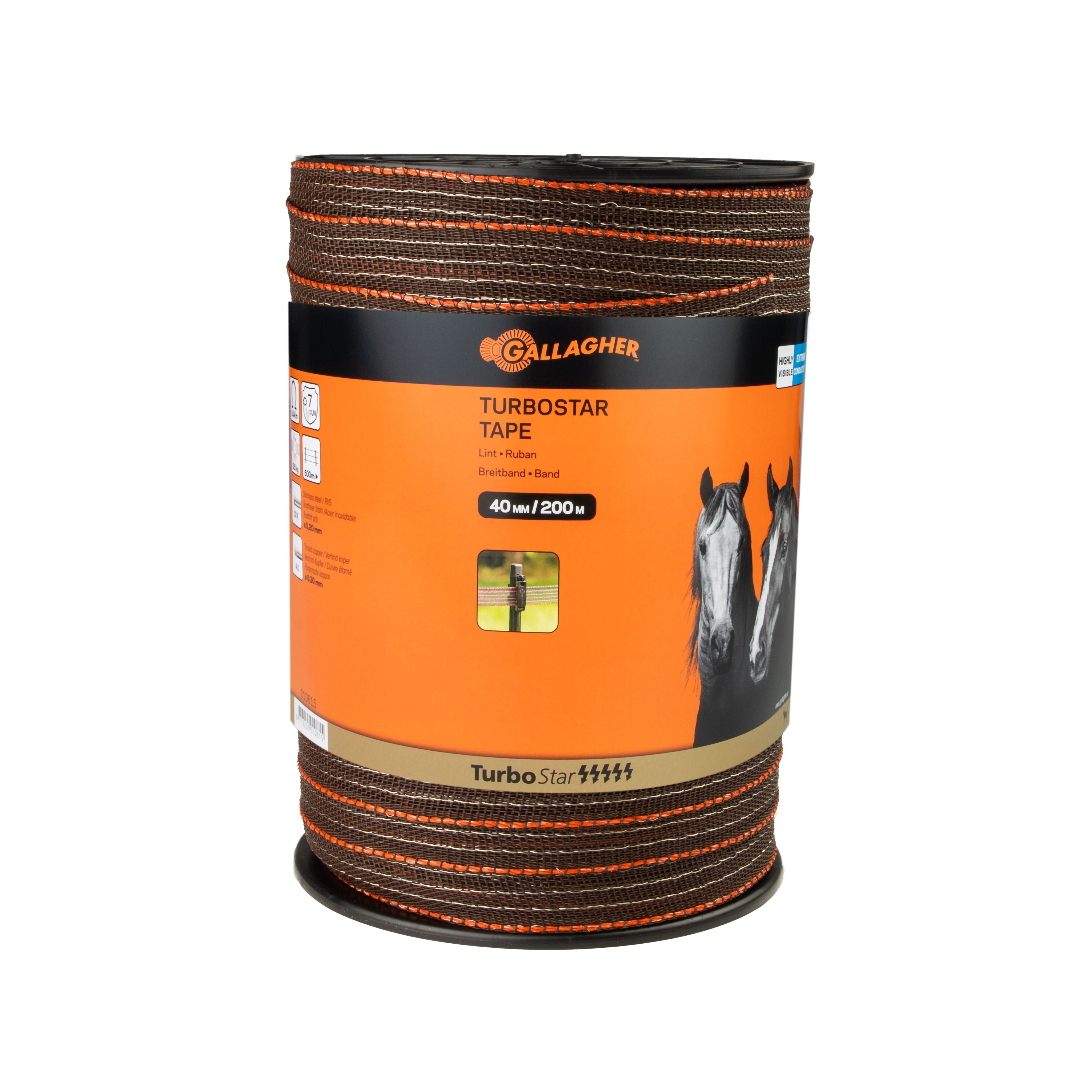 Gallagher Turbostar lint 40 mm - 200 meter - Terra - 32 cm - 200 Meter - Terra - 22 cm - 20000 cm Gallagher Turbostar lint 40 mm - 200 meter - Terra - 32 cm - 200 Meter - Terra - 22 cm - 20000 cm