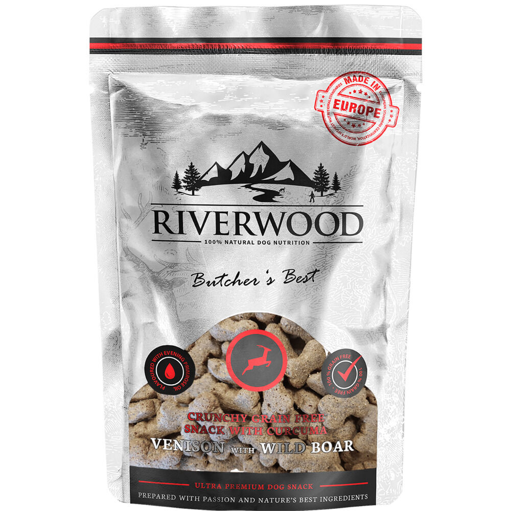 Riverwood Farmer's Pride Crunchy - Hondensnack - 200 Gram - hert Riverwood Farmer's Pride Crunchy - Hondensnack - 200 Gram - hert