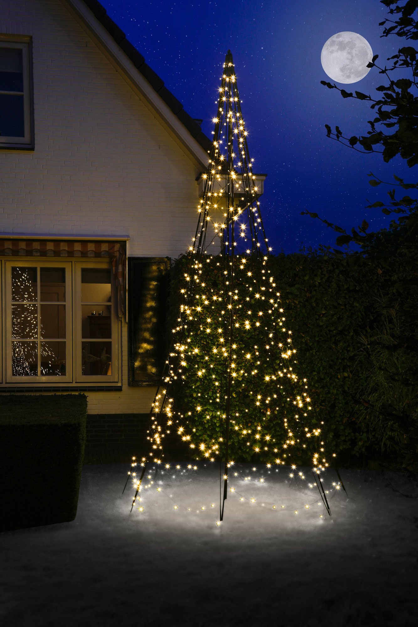 Fairybell 4 meter - Vlaggenmast kerstboom - 640 - Warm wit - 400 cm
