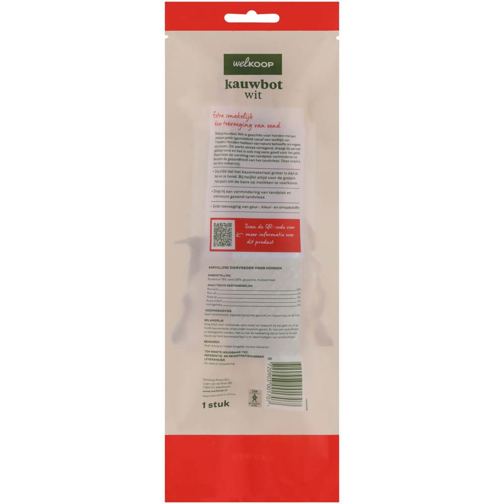 Welkoop - Kauwbot Wit - Extra Eendsmaak - eend, rund