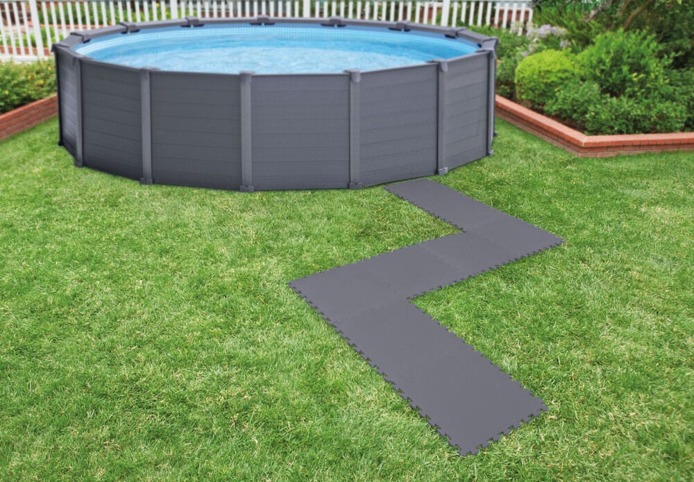 Intex - Vloertegels - 8 stuks - Grijs - 50x50x0.5 cm