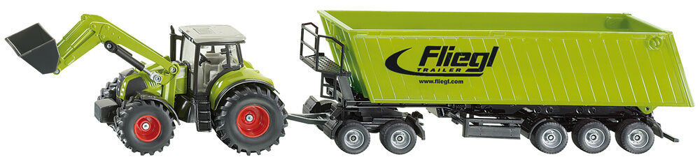Siku Claas met voorlader, Dolly en aanhanger 1:50 - Tractoren Siku Claas met voorlader, Dolly en aanhanger 1:50 - Tractoren