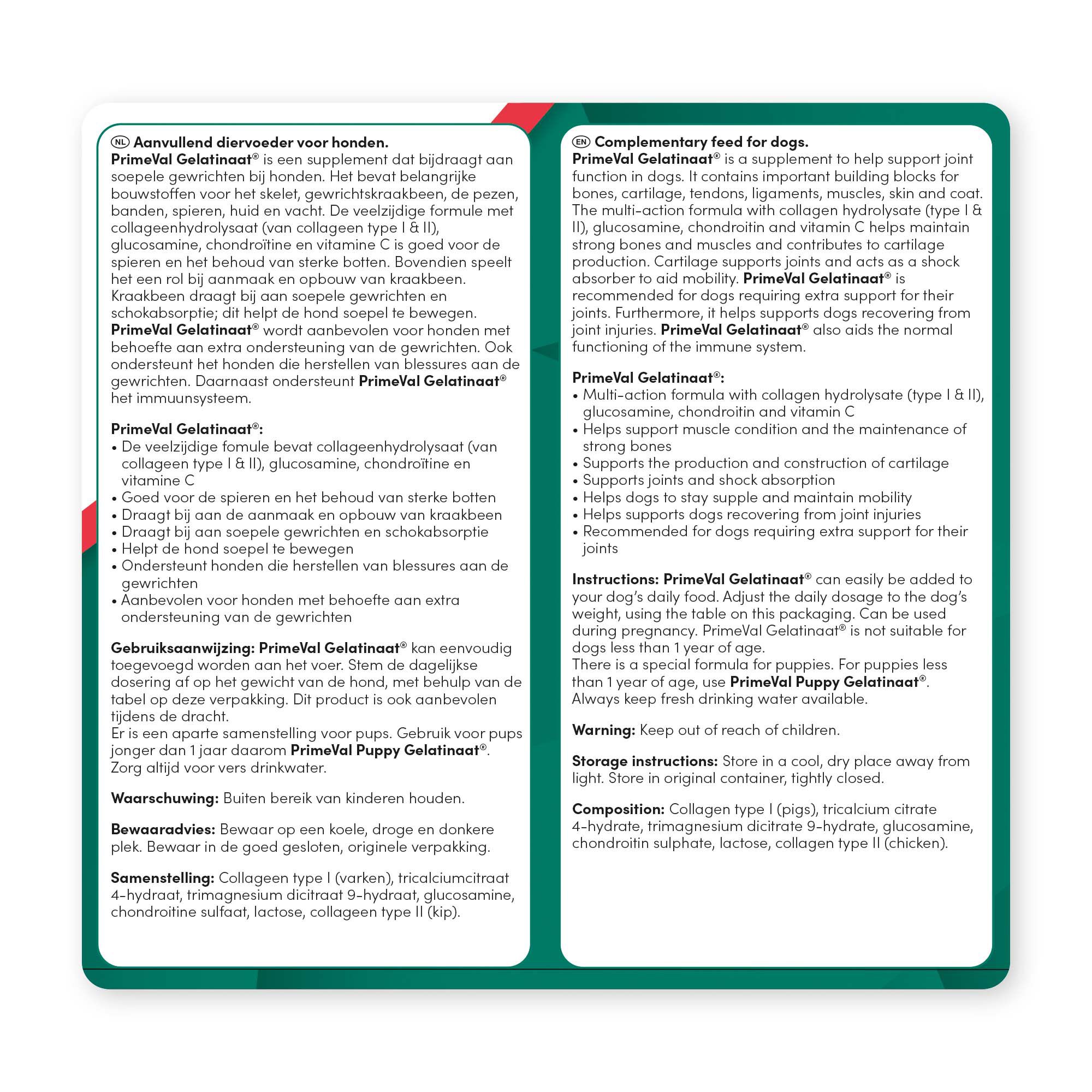 Primeval Gelatinaat Hond - Voedingssupplement - 2 Kilogram