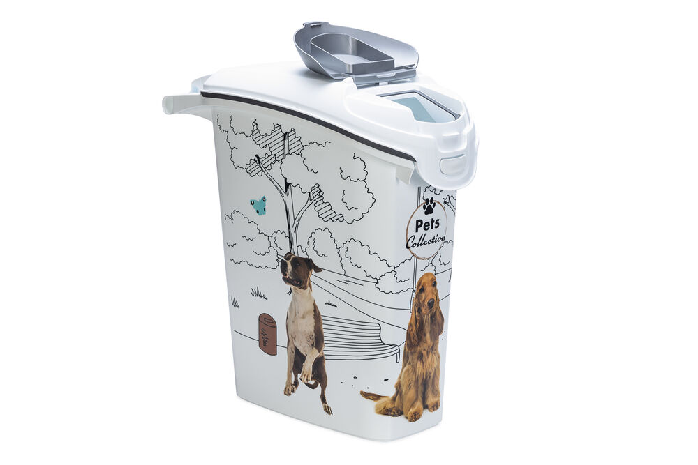 Curver Hond - Voercontainer - 23 Liter - Wit Grijs