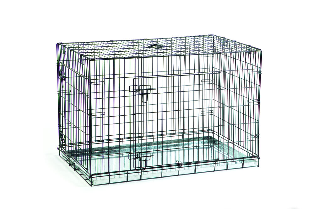 Beeztees 2-deurs - Hondenbench - zwart - 10x93x66 cm - L