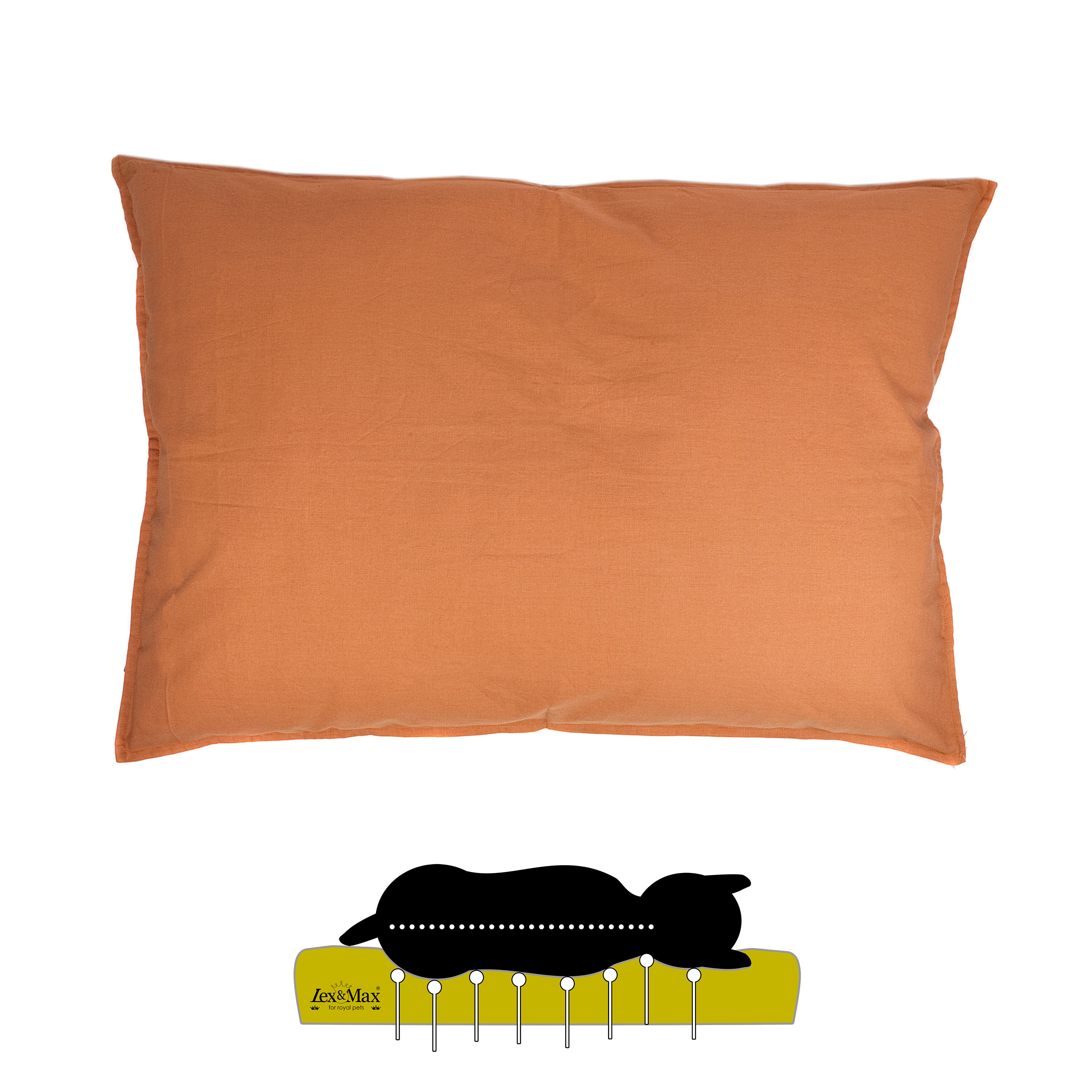 Lex & Max Tivoli - Orthopedisch Hondenkussen - Oranje - 70x100x16 cm - L